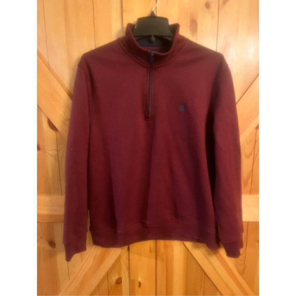Izod Men's 1/4 Zip Sweater Advantage Performance Red Maroon Size M (3903)